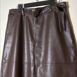 Marc New York Dark Brown Leather Pencil Skirt
